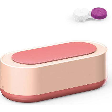 Écrin de nettoyage portable rose pour lunettes, bijoux, montres, appareils dentaires et prothèses dentaires, petite machine à ultrasons ménagère (1/5)