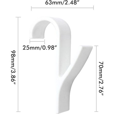 Crochet pour radiateur de salle de bain en PVC pour sèche-serviettes suspension vetements port manteau 9,8x6,5x2,3 cm (1/2)