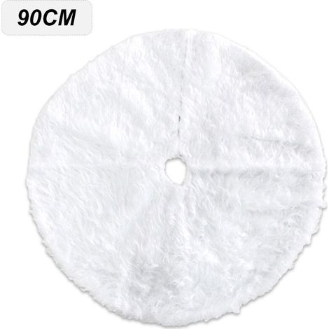 Arbre De Noel En Peluche Jupe Ornements D'Arbre De Vacances Rond Blanche Neige Arbre De Noel Jupe Tapis Couverture De Base Pour Fete Du Nouvel An Decorations Pour La Maison De Vacances, 90Cm - 90Cm