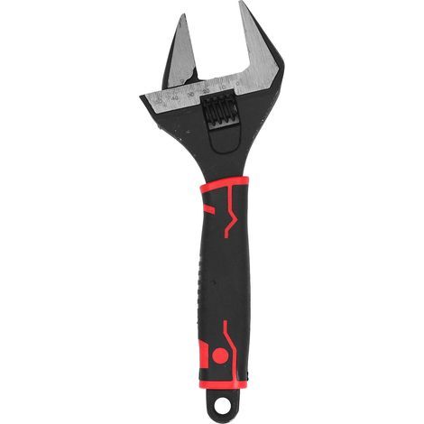 10-Zoll-verstellbarer Maulschlüssel, breiter Senkmaulschlüssel, schwarz oxidiert, Chrom-Vanadium-Stahl, ergonomisch in Einheiten unterteilt (1/5)