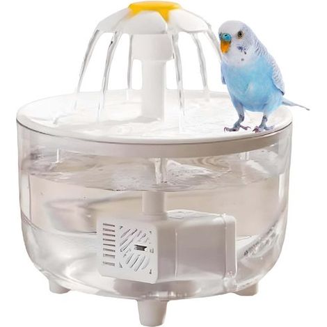 Douche Transparente pour Oiseaux - Douche USB pour Oiseaux - Circulation d'Eau Avec Filtre + Protection Contre le Fonctionnement à Sec - 1 Pièce - Transparent (1/5)