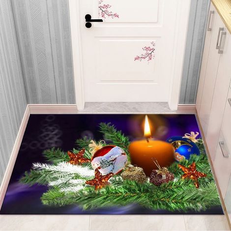 Tableau Décoratif Noël - Toile Imprimée Hiver Fête Bleue 40 x 60 cm - Cadre Inclus - Décoration Murale Salon Chambre Salle de Bain (1/5)