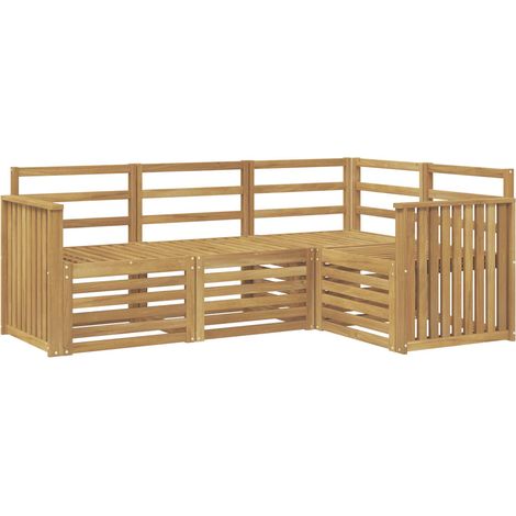 Set di divani da esterno 4 pz Bianco Legno di Acacia Massello vidaXL (1/5)
