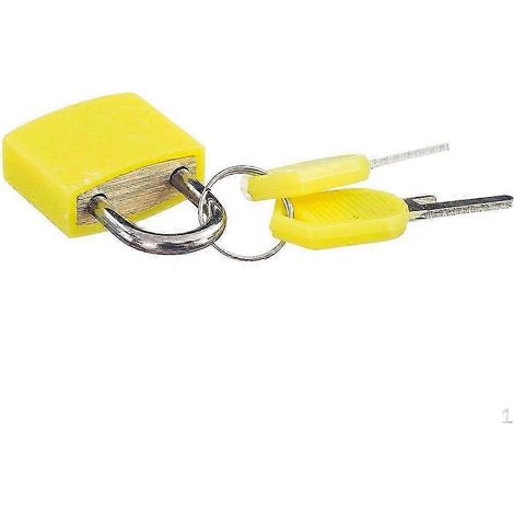 Cadenas de bagage en laiton 22 mm - serrure de valise avec clé,yellow (1/2)