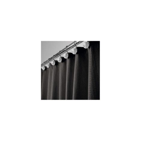 Rideau de douche à motif gaufré 183 x 183 cm – Crochets métalliques – Lavable en machine – Résistant pour la salle de bain