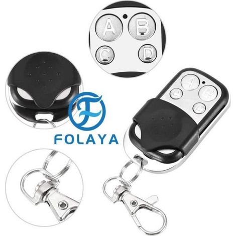 Télécommande Portail Copie, 4 pièces 12V Universelle 4 canauxs Argent Télécommande pour Porte de Garage/Portail Alarme (1/4)