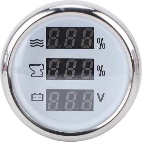 1 Compteur niveau eau, affichage numérique 52 mm, multifonction 12V 24V, rétroéclairage bleu, pour bateau camping-car (1/5)