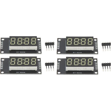 4 Sets Digital Tube Display Module LED 4 Digit 7 Segment 0.36in TM1637 Drive Chip White MRA110F (1/5)