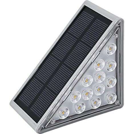 Lampes solaires d'escalier extérieures étanches IP68, éclairage LED solaire pour marches d'escalier, allumage et extinction automatiques par capteur, blanc froid. (1/5)