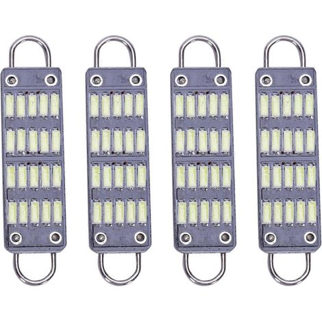 Ampoule LED navette blanche brillante 44 mm, 20 LED SMD à boucle rigide 44 mm (1,73 pouce), éclairage intérieur de plafonnier/carte LED 561 562 567 564, lot de 4 (1/5)