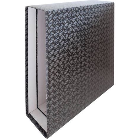 Caja archivador de palanca carton forrado elba folio lomo 85 mm negro