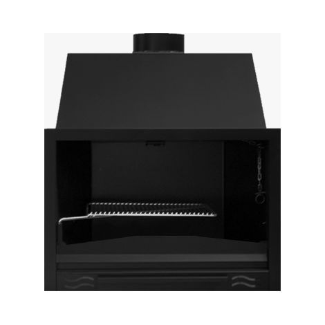 MF - Asador Frontal H-70-C à Bois avec Tiroir à Cendres et Grille Rotative pour Cuisson et Grillade