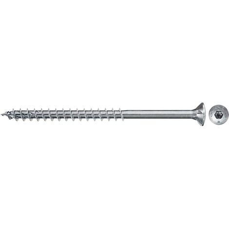 Fischer Viti per Legno o Truciolare a Filetto Parziale, Torx, Testa Svasata Piana, Lega di Acciaio, Blu (Passivato), 3.5 x 40 mm (1/4)