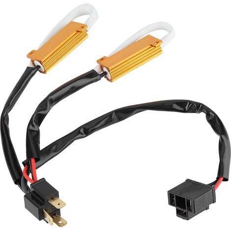 2 Stück LED-Lastwiderstandsdecoder Abblendlicht Anti-Blinker Autokabelbaum kompatibel H4 (1/5)