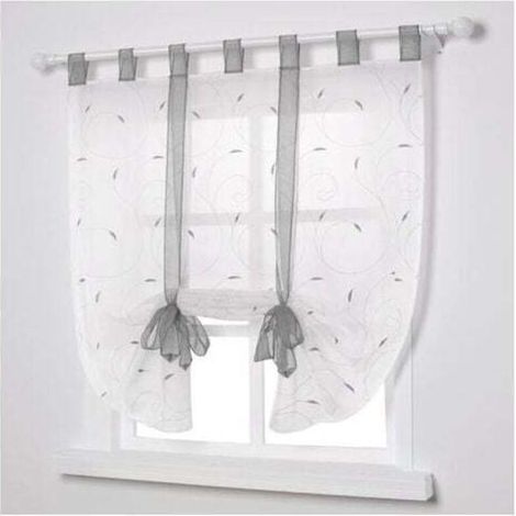 Window sticker Roman blind transparent decoration for bedroom balcony kitchen gray 80cm x 140cm MUMU