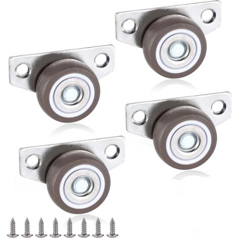 4 roulettes latérales fixes 32 mm gris foncé, montage latéral tiroirs/lits/petits meubles (1/5)