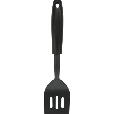 1 Spatule fendue, plastique antiadhésif, résistance chaleur 200°C, ustensile cuisine, poignée ergonomique, noir