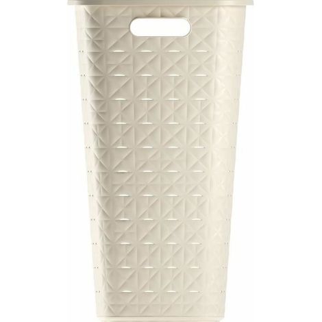 Curver 17212790 Softex Cesto Portabiancheria 56 L in Polipropilene Riciclato 70% colore Bianco Gesso (1/2)