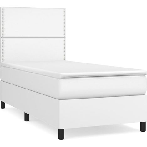 Maison Exclusive - Boxspringbett mit Matratze Weiß 100x200 cm Kun (1/5)