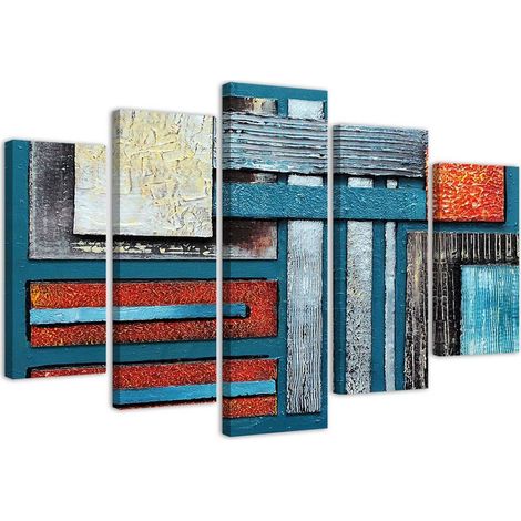 Quadro Multipannello Marrone astratto colorato - 100x70 (1/5)