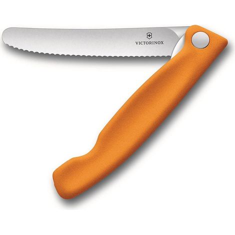 Victorinox Coltello Pieghevole Lama Seghettata Punta Tonda  Arancio (1/4)