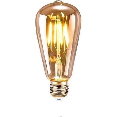 Ampoules en forme de D, 1 ampoule décorative rétro E27, style Edison, ST64 4W, filament blanc chaud, pour restaurants, cafés et bars. (1/5)