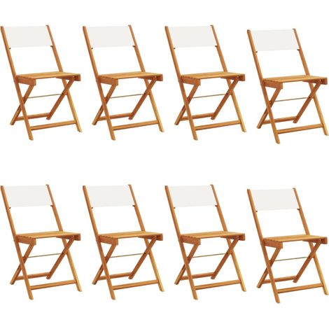 Maison Exclusive - Gartenstühle 8 Stk. Klappbar Cremeweiß Stoff u