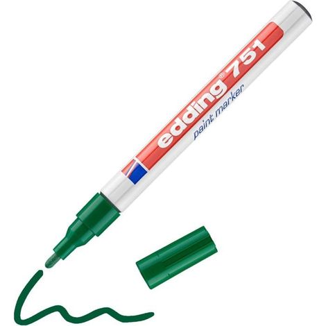 Marqueur de peinture 1 stylo - vert - pointe ronde 1–2 mm - encre laque opaque (1/4)