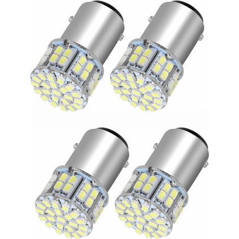 Convient aux ampoules de feux arrière et de freins LED blanches 6000K 1157 50SMD, BAY15D 12V. (1/4)