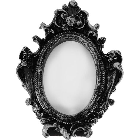 Cadre Photo Vintage en Résine Argentée, Stable et Décoratif, Forme Miroir Antique pour Bureau et Maison Atmosphère Rétro et Artistique (1/5)