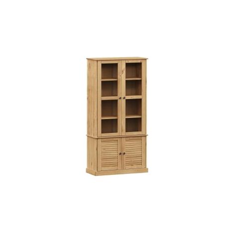 Vitrine en verre VIGO 85x35x170 bois massif de pin (1/5)
