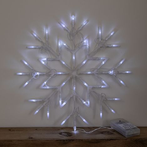 34cm Battery Operated Light up Christmas Snowflake with White LEDs (1/5)