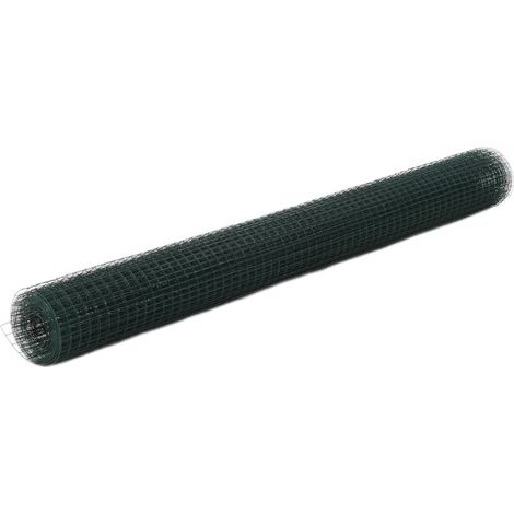 Chicken Wire Fence Steel with PVC Coating 10x1.5 m Green vidaXL