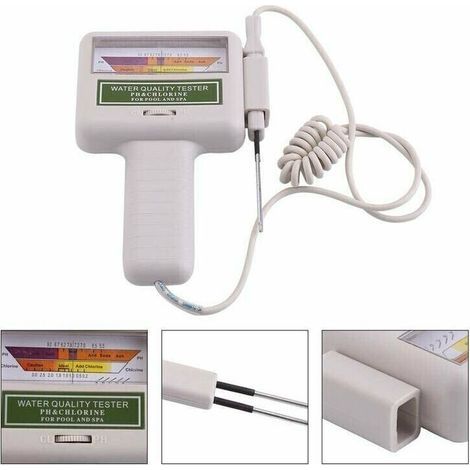 Testeur Chlore - pH Électronique pour Piscine - Mesure Automatique de Chlore et pH - 7,2 à 7,8 pH / 1,2 à 1,7 ppm - 1 Pièce (1/5)