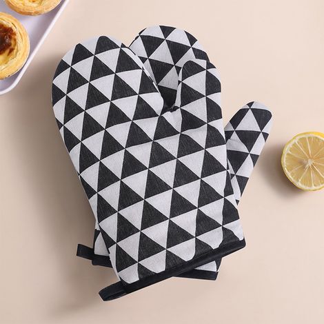 Gants De Protection Thermique Pour Four - Coton Et Lin - 13x26x3 Cm - Usage Cuisine Et Micro-ondes - 1 Pièce (1/5)