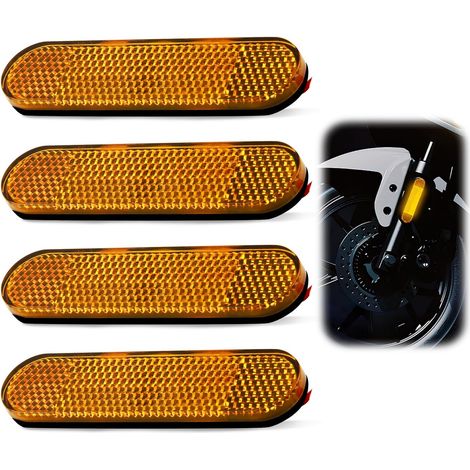 Bardusch-4 Pièces Catadioptre Homologué pour Moto et Vélo - Réflecteur de Sécurité Rectangle Arrière pour Plaque - Compatible Scooter Cyclomoteur (1/5)