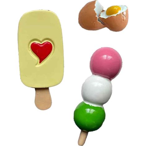 3 aimants pour réfrigérateur, en résine colorée, forme alimentaire, décoration cuisine et bureau (1/5)
