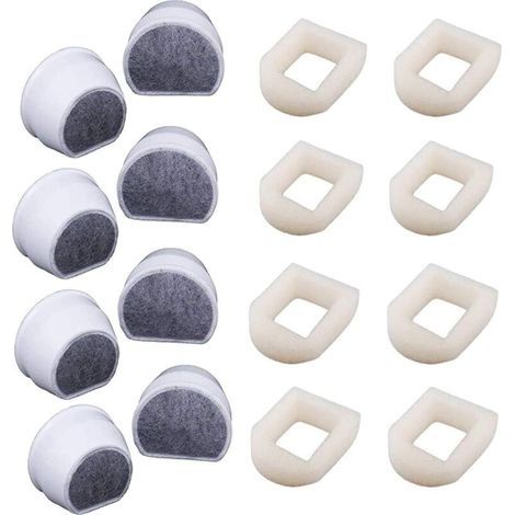 Lot de 16 pré-filtres en mousse et filtres à charbon compatibles avec les fontaines PetSafe Drinkwell INOX 360 Avalon Pagoda Ocean View et les filtres de fontaine Sedona et de fontaine pour c (1/5)