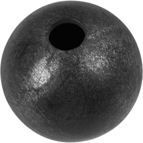 Sfera cava con diametro Ø35mm e spessore 3mm - Forata per tubo tondo ø14mm - Ferro battuto per saldatura