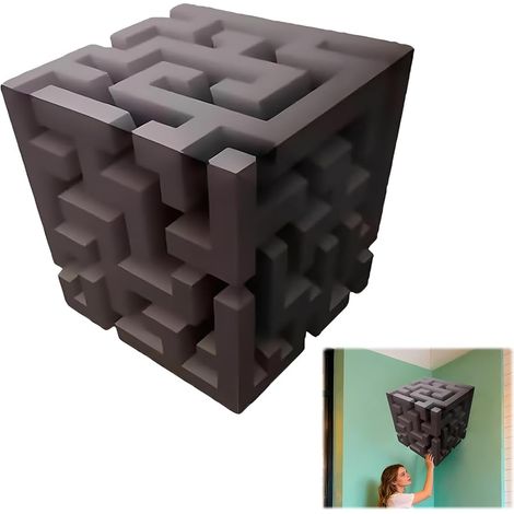 JSSEVN-3 Piezas Pegatinas Imposibles para Esquinas, Laberinto 3D, Pegatinas de Pared con Ilusión Óptica para Esquinas (1/5)