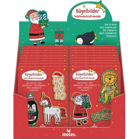 EXPOSITOR 18 PARCHES TERMOADHESIVOS INFANTILES NAVIDAD