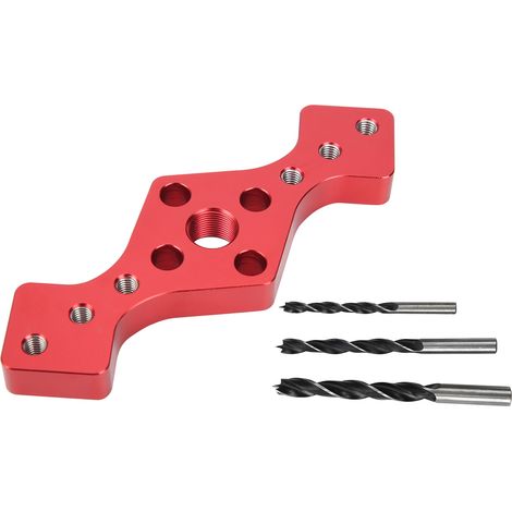 Lochzange für Holzbearbeitung, rot, Aluminiumlegierung, mit Bohrerspitzen für Holz. (1/5)