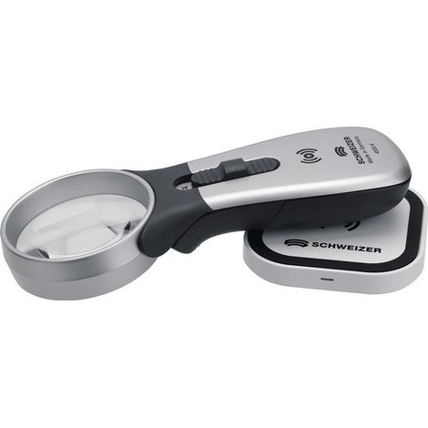 Lupa de mano con aumento de inducción Tech-Line 4x Lente LED Ø 55mm SCHWEIZER