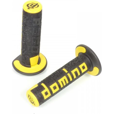 Poignées revêtement guidon off road Domino A360 noir et jaune (1/5)