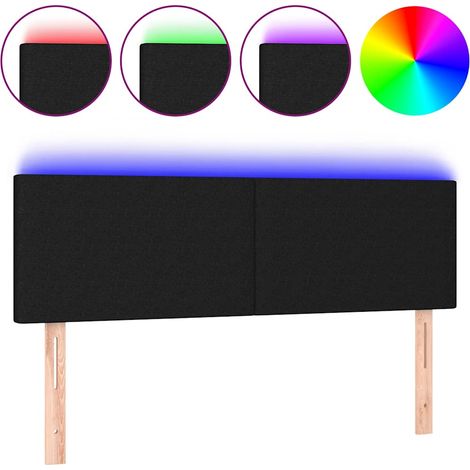 Maison Exclusive - LED Kopfteil Schwarz 144x5x78/88 cm Stoff (1/5)