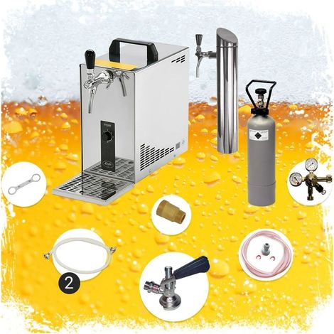 Ensemble complet Tireuse a biere - PYGMY 25 machine a biere, pompe a biere 1 ligne, 35 litres/h, y compris colonne à bière, Green Line, KEG: NC adaptateur (1/5)