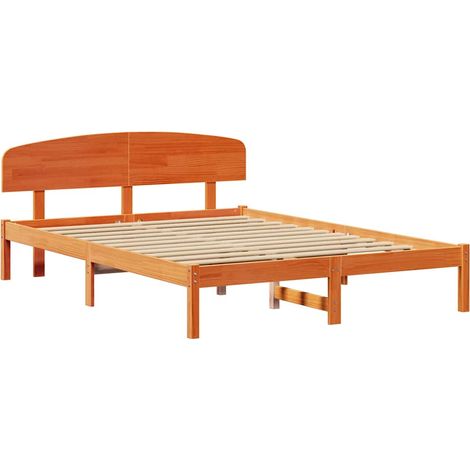 Lit double,Lit adulte,Cadre de lit Marron 160 x 200 cm Bois de pin massif CFW9356778 (1/5)