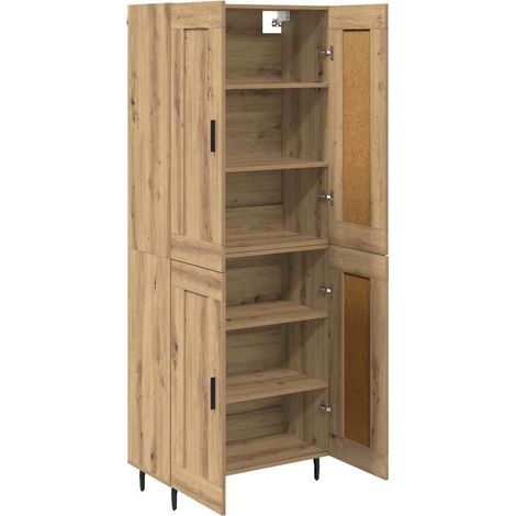 Highboard 2 pcs Artisan-Eiche Holzwerkstoff vidaXL
