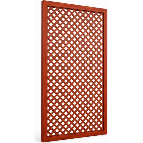 Traliccio In Legno Di Pino Pannello Grigliato Divisorio Per Giardino Balcone Terrazza Supporto Piante Rampicanti Privacy Outdoor Design 60 x 183 Cm Legno Scuro