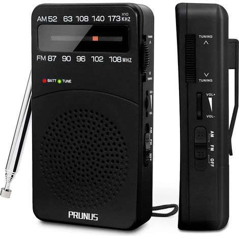 Tragbares Radio, J-166 AM(MW)/FM Kleines batteriebetriebenes Radio, Mini-Taschenradio mit ausgezeichnetem Empfang, Abstimmknopf mit Signalanzeige, Transistorradio (AA)